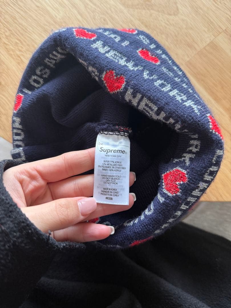 supreme ハートビーニー　Hearts Beanie ネイビー