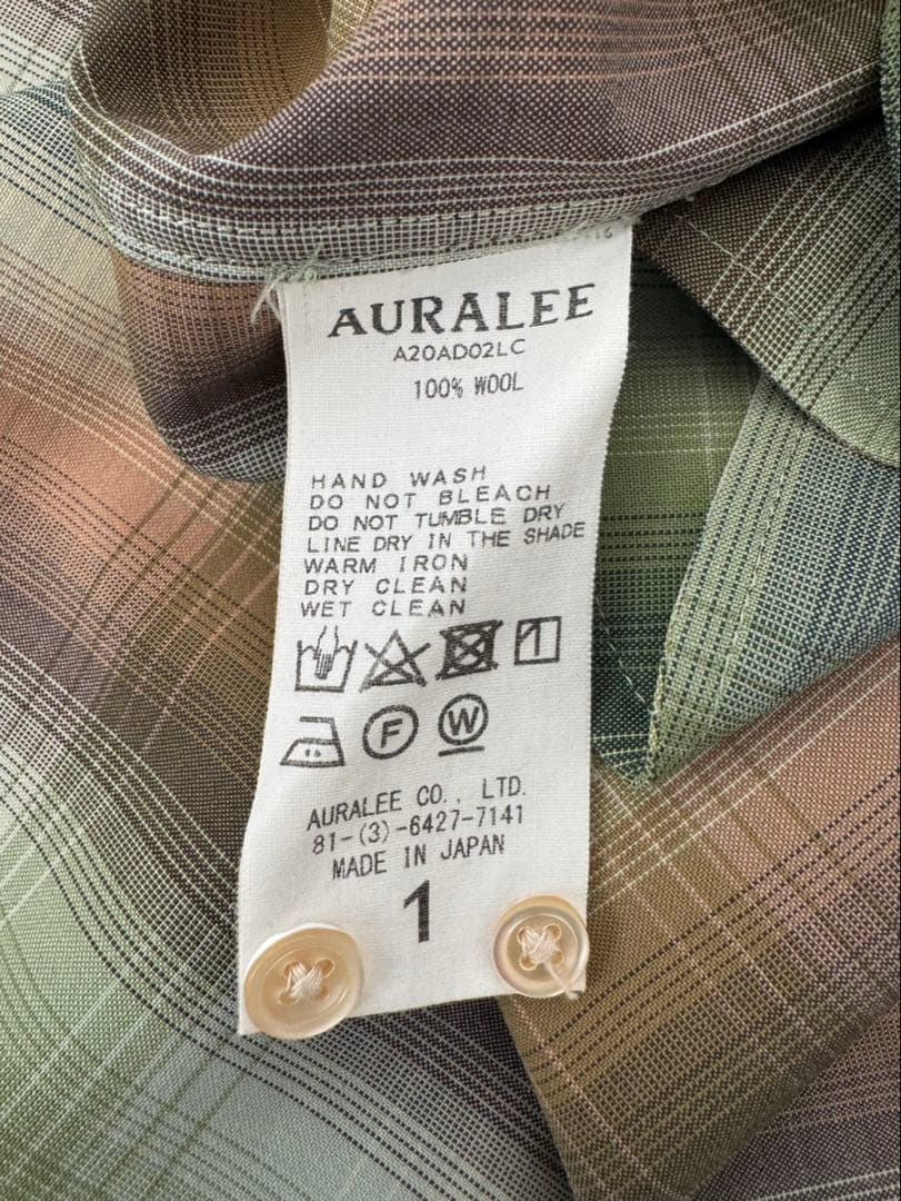 AURALEE チェック柄 ロングシャツワンピース