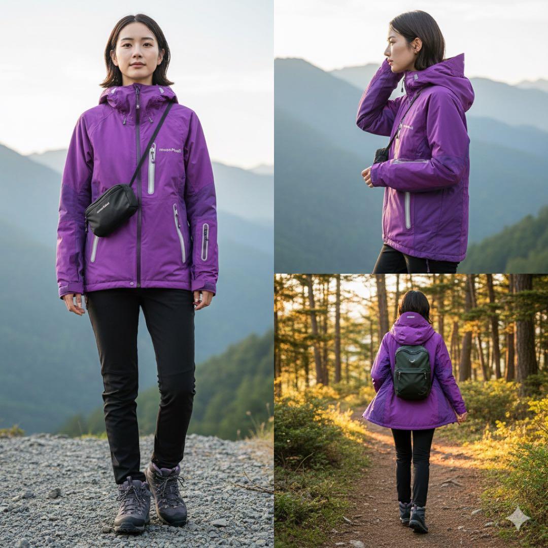 モンベル パウダーライトパーカ 紫 L スキー スノボ 登山 撥水 美品✨