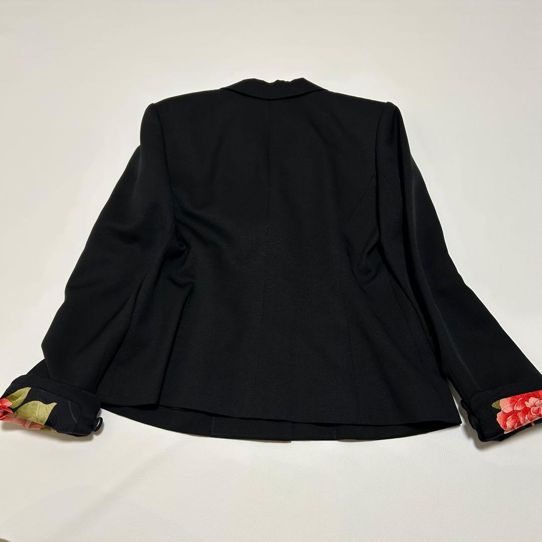 美品 レオナール セットアップ ウール シルク混 花柄 ジャケット スカート