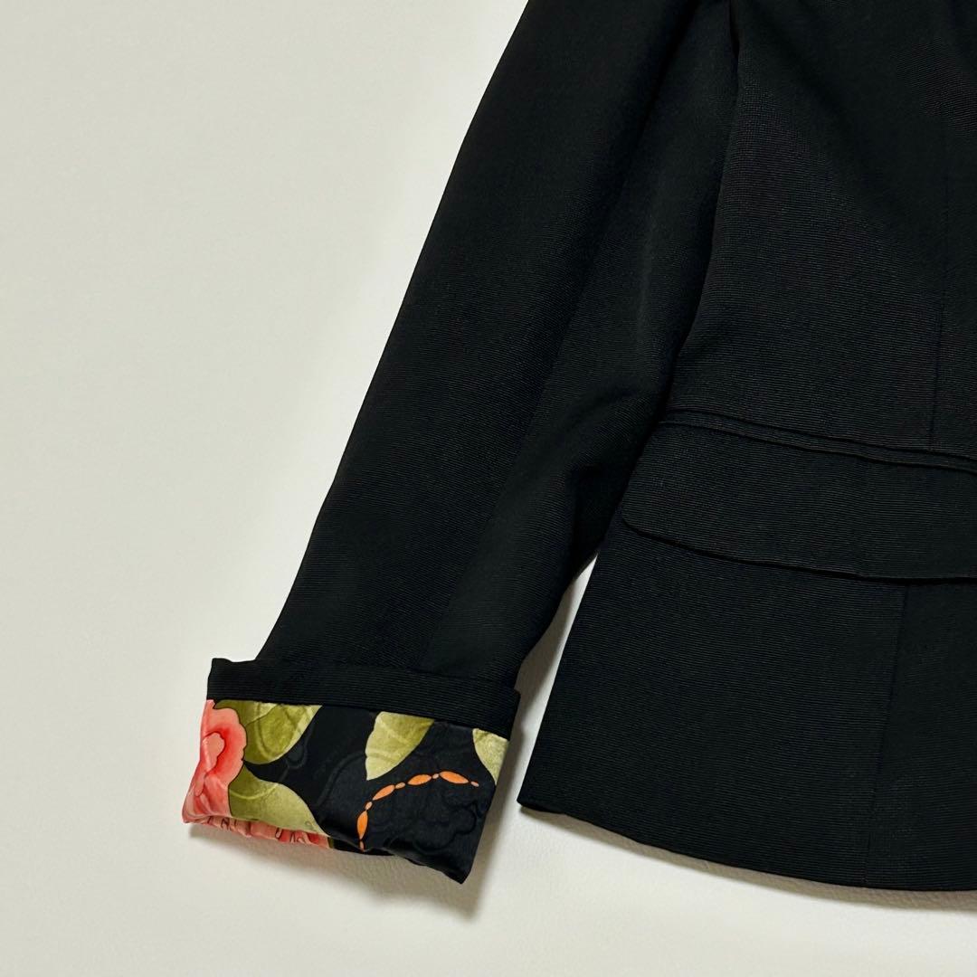 美品 レオナール セットアップ ウール シルク混 花柄 ジャケット スカート