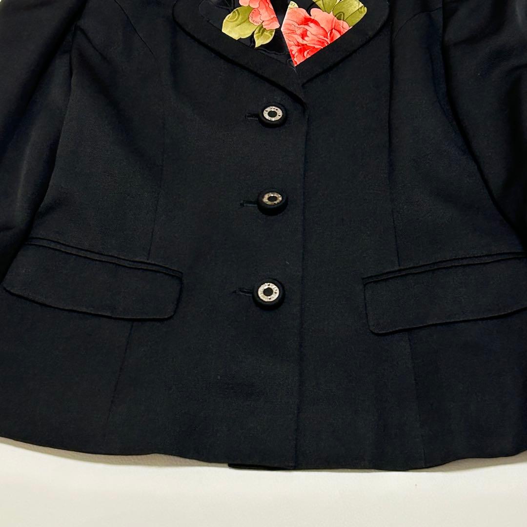 美品 レオナール セットアップ ウール シルク混 花柄 ジャケット スカート