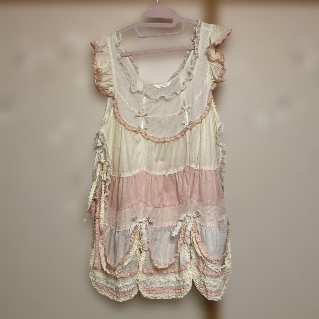 ピンクハウスフランス製レースタブリエ