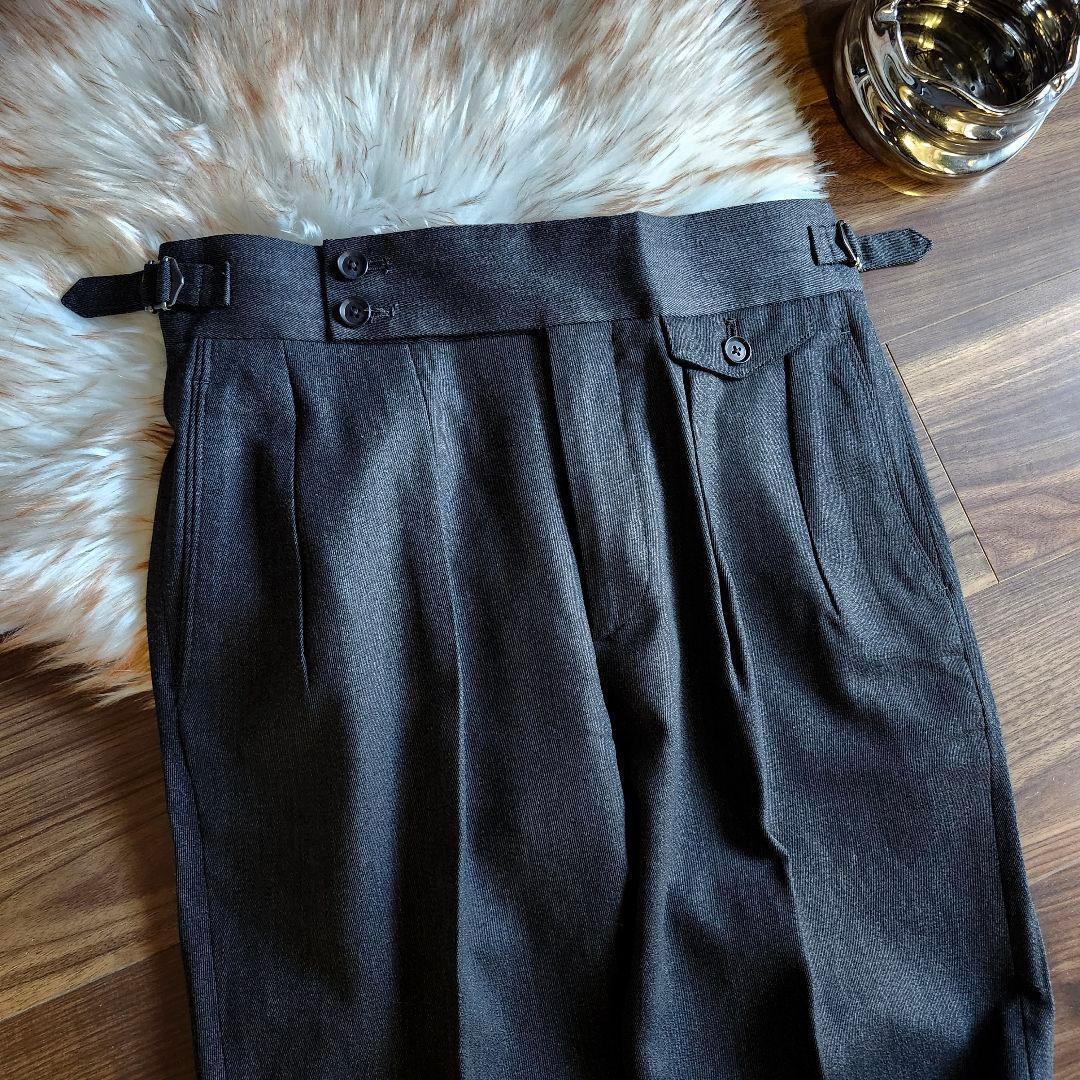 フランネル　ウール　グルカ　スラックス　パンツ　グレー