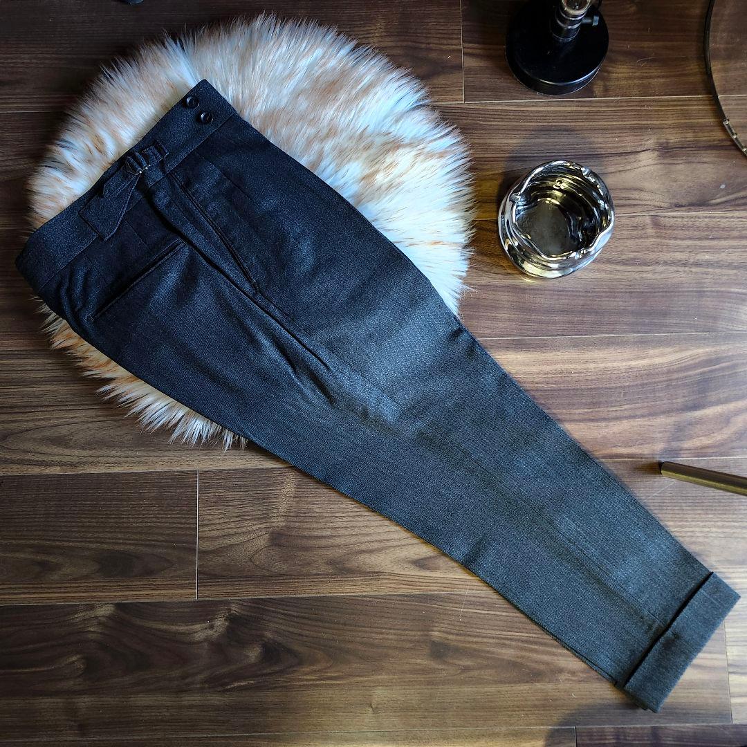 フランネル　ウール　グルカ　スラックス　パンツ　グレー