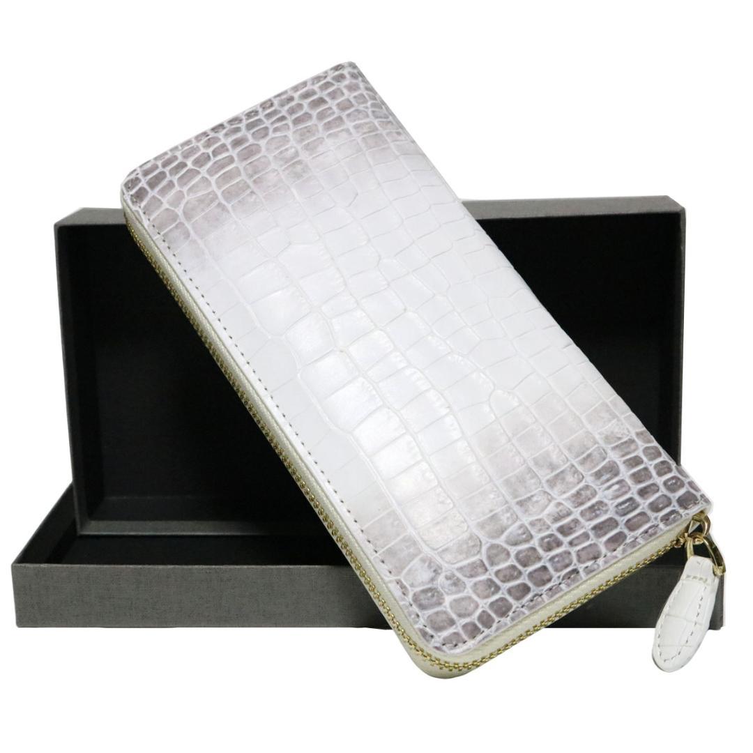 Y11 牛革型押し ヒマラヤクロコダイル 長財布 ラウンドジップ 新品 未使用