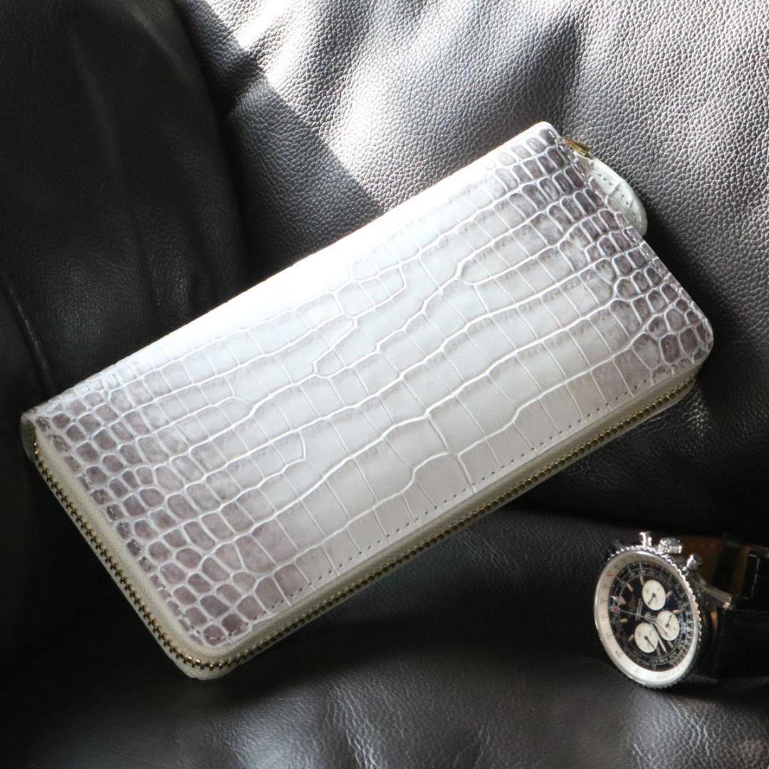 Y11 牛革型押し ヒマラヤクロコダイル 長財布 ラウンドジップ 新品 未使用