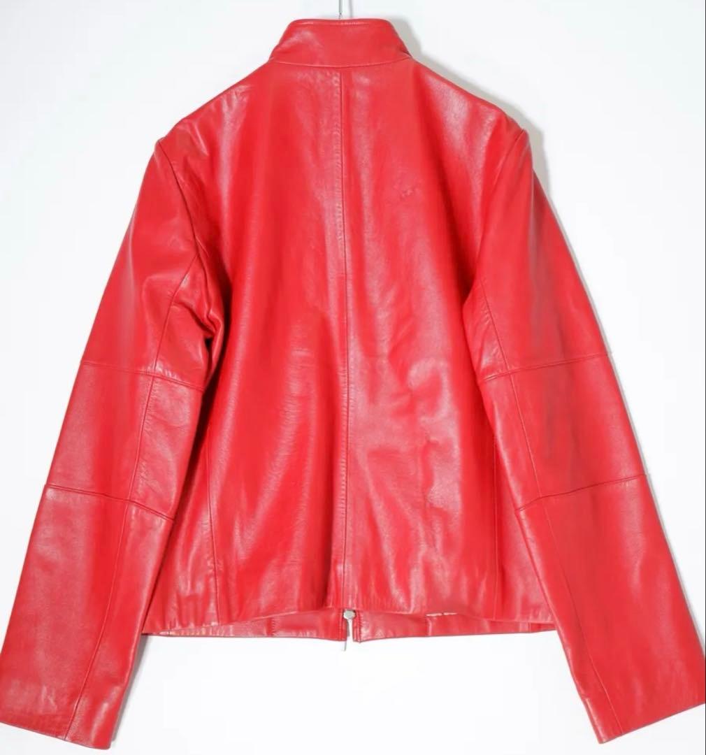 バーバリーロンドン 羊革 裏地ノバチェック シングルライダースジャケット【38】