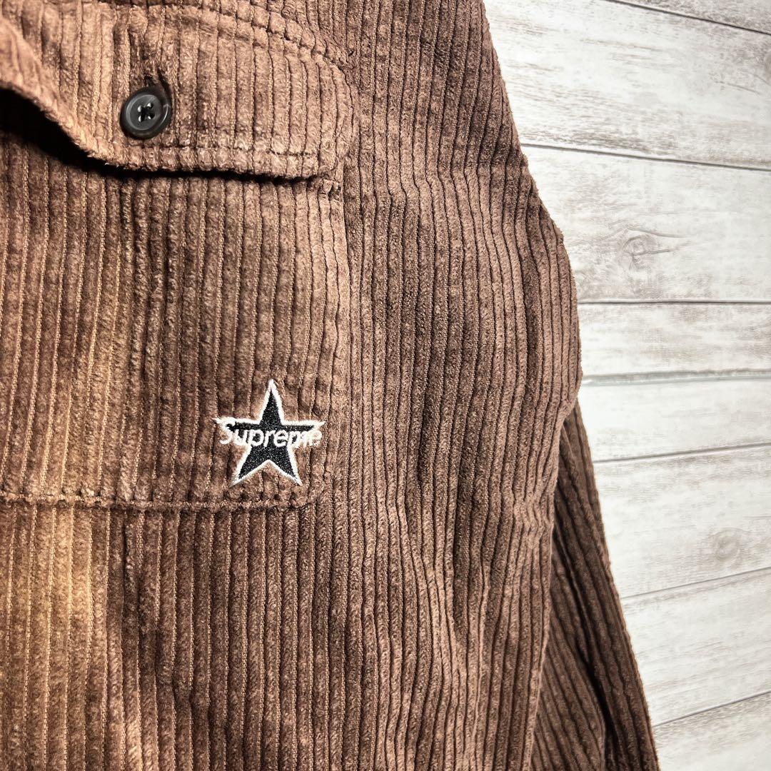 【入手困難!!】シュプリーム ✈︎コーデュロイシャツ 肉厚 太 刺繍
