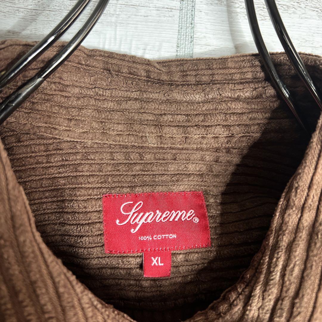 【入手困難!!】シュプリーム ✈︎コーデュロイシャツ 肉厚 太 刺繍