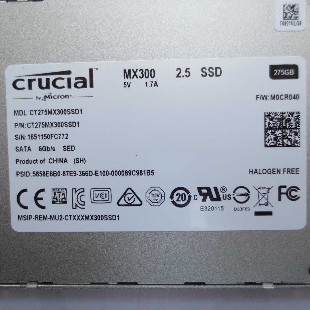 SATA 2.5\" SSD 275GB 512GB 各1枚