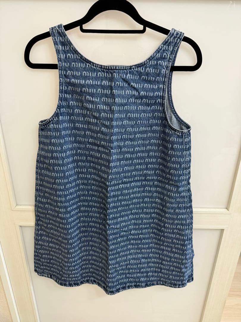 【miumiu】ウォニョン着用　デニム総柄ワンピース