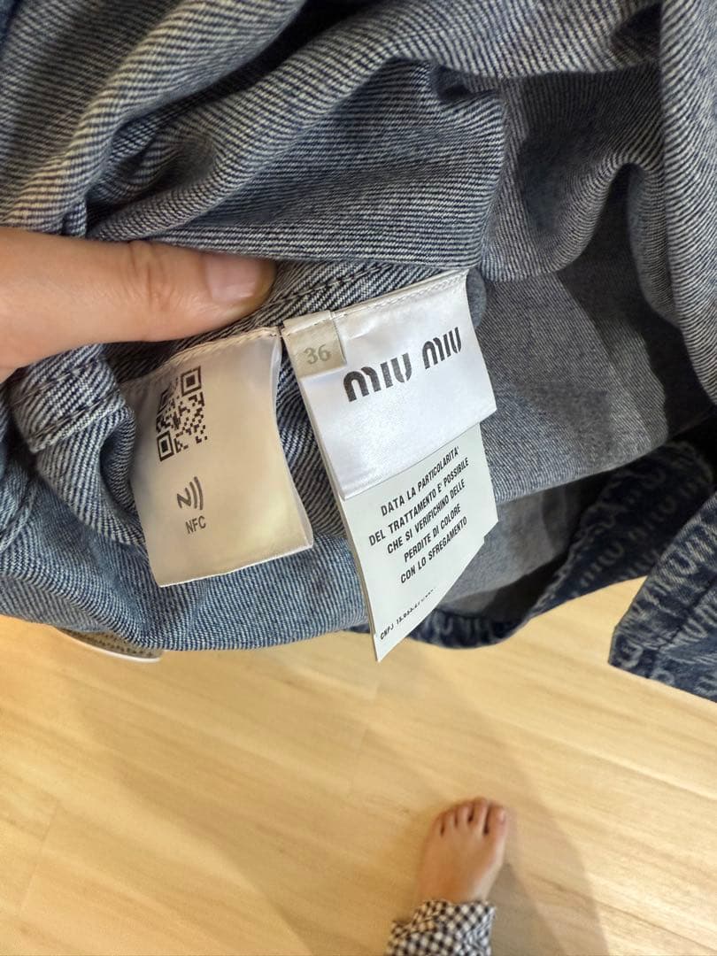 【miumiu】ウォニョン着用　デニム総柄ワンピース