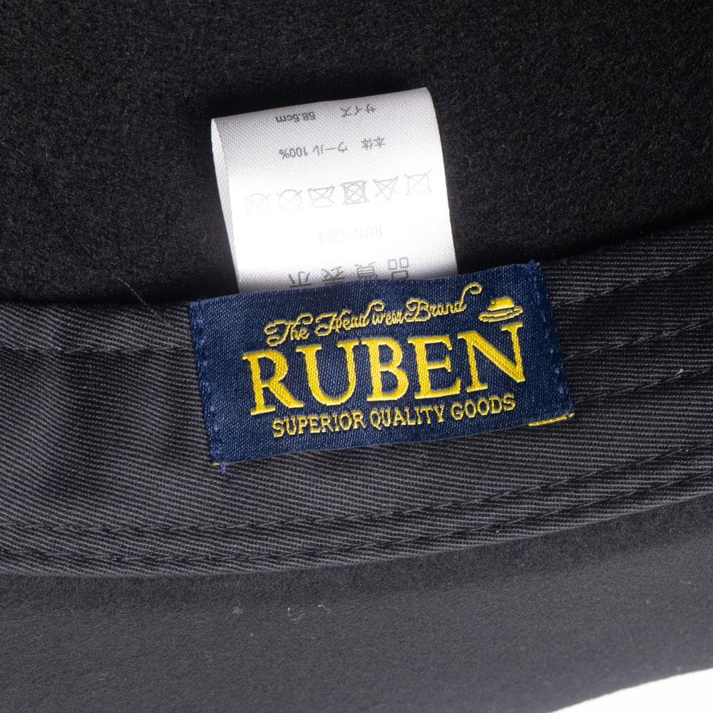 新品 RUBEN ロングブリム 中折れフェルトウールハット ブラック