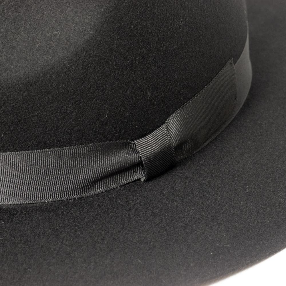 新品 RUBEN ロングブリム 中折れフェルトウールハット ブラック