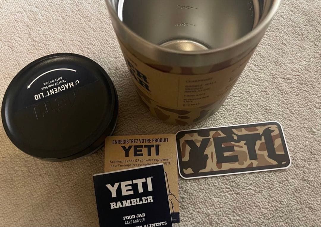 新品　YETI イエティ ウエットランドカモ フードジャー　タンブラー
