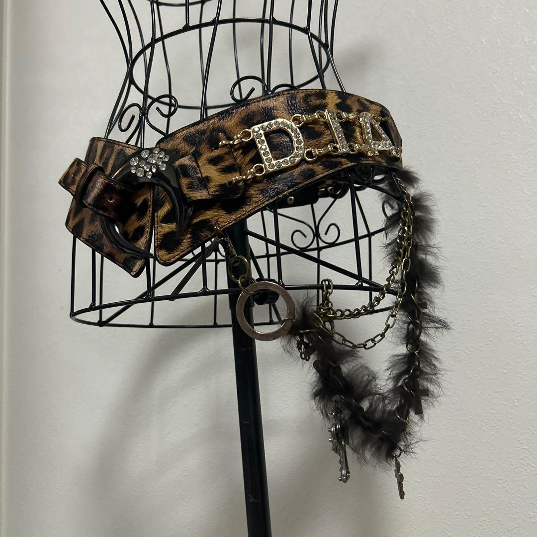 ヒョウ柄 D.I.A ベルト ファー付き