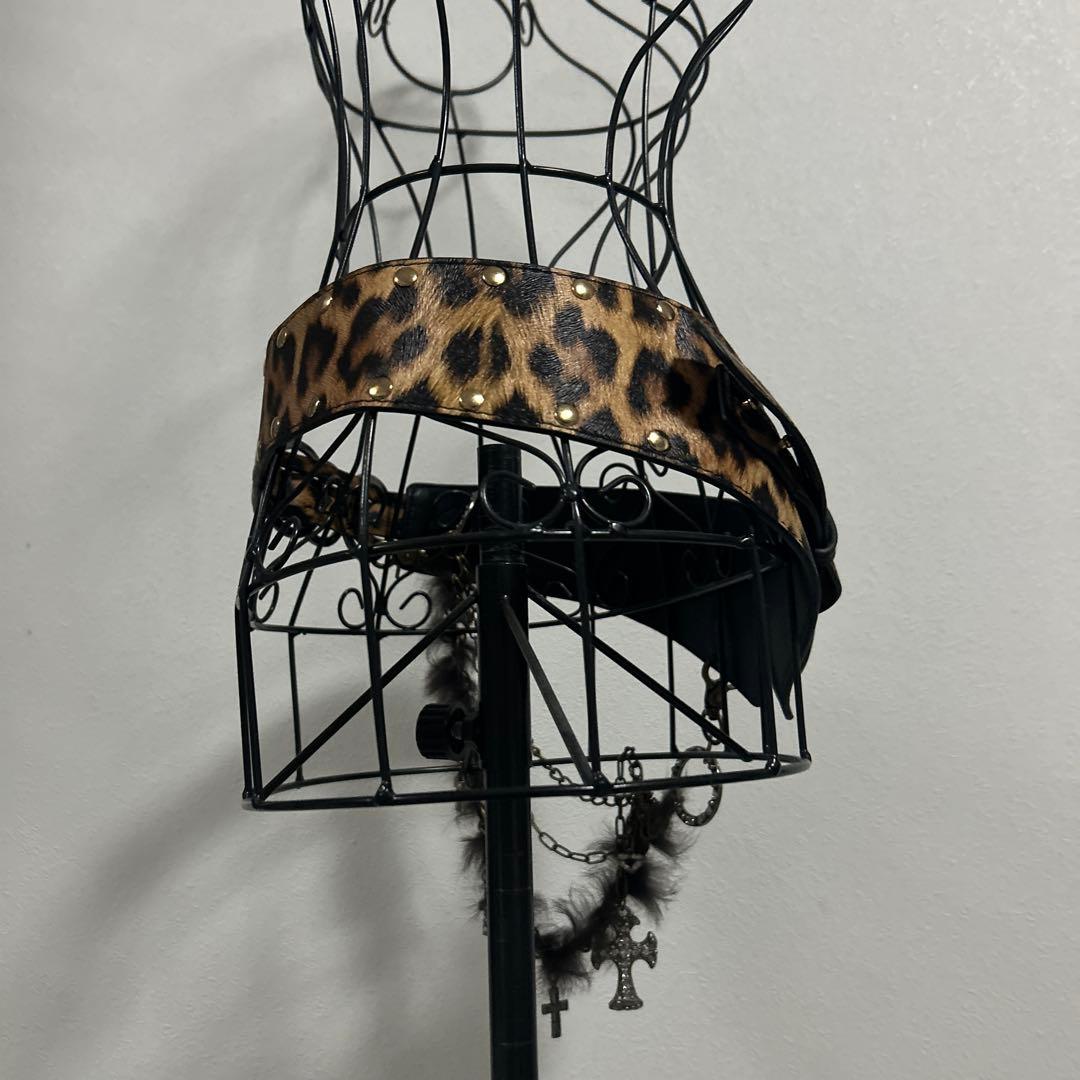 ヒョウ柄 D.I.A ベルト ファー付き