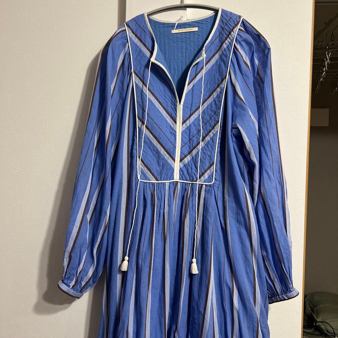 新品ヌキテパ　Cotton Voile Stripe Gather Dress