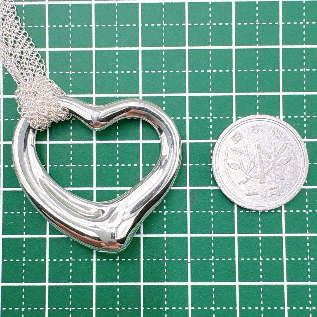 極美品 ティファニー オープンハート XL メッシュ ネックレス シルバー925