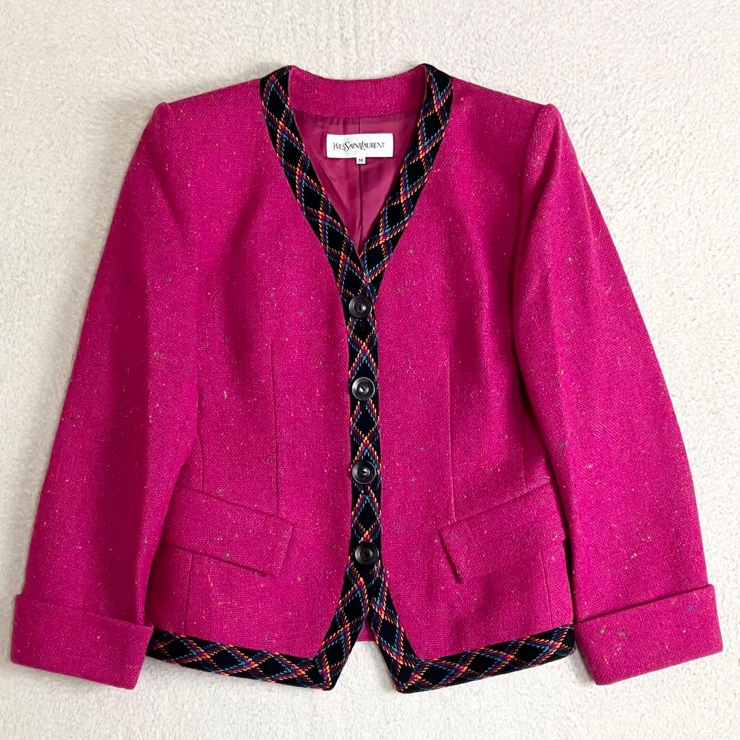 Yves Saint Laurent イヴサンローラン　ジャケット　ルビーピンク