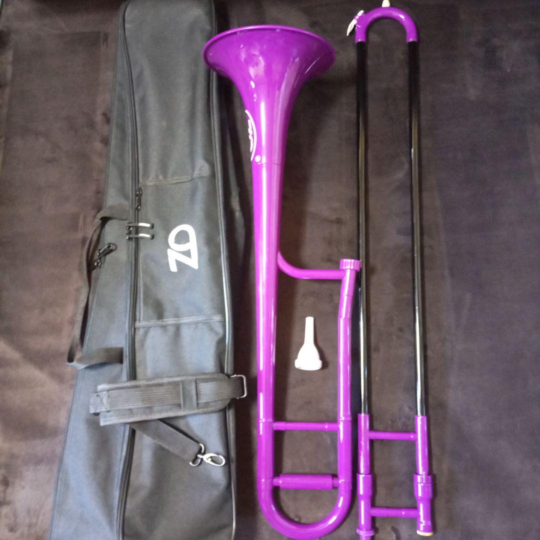 ZO プラスチックテナートロンボーン 本体 パープル ソフトケース マウスピース