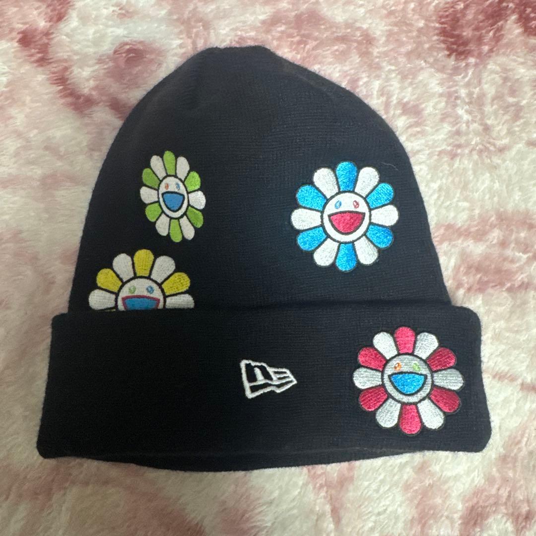 21まで値下げ‼️NEW ERA 村上隆　ニット帽 黒