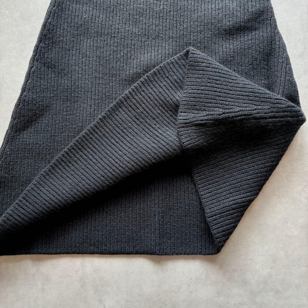 美品 APstudio カシミヤ混 ニットケープネック ウォーマー リブ編み 黒