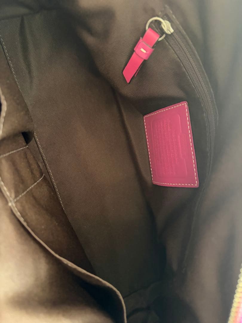 もんち 様COACHコーチハンプトンズレザーハンドバッグターンロックピンクパープ