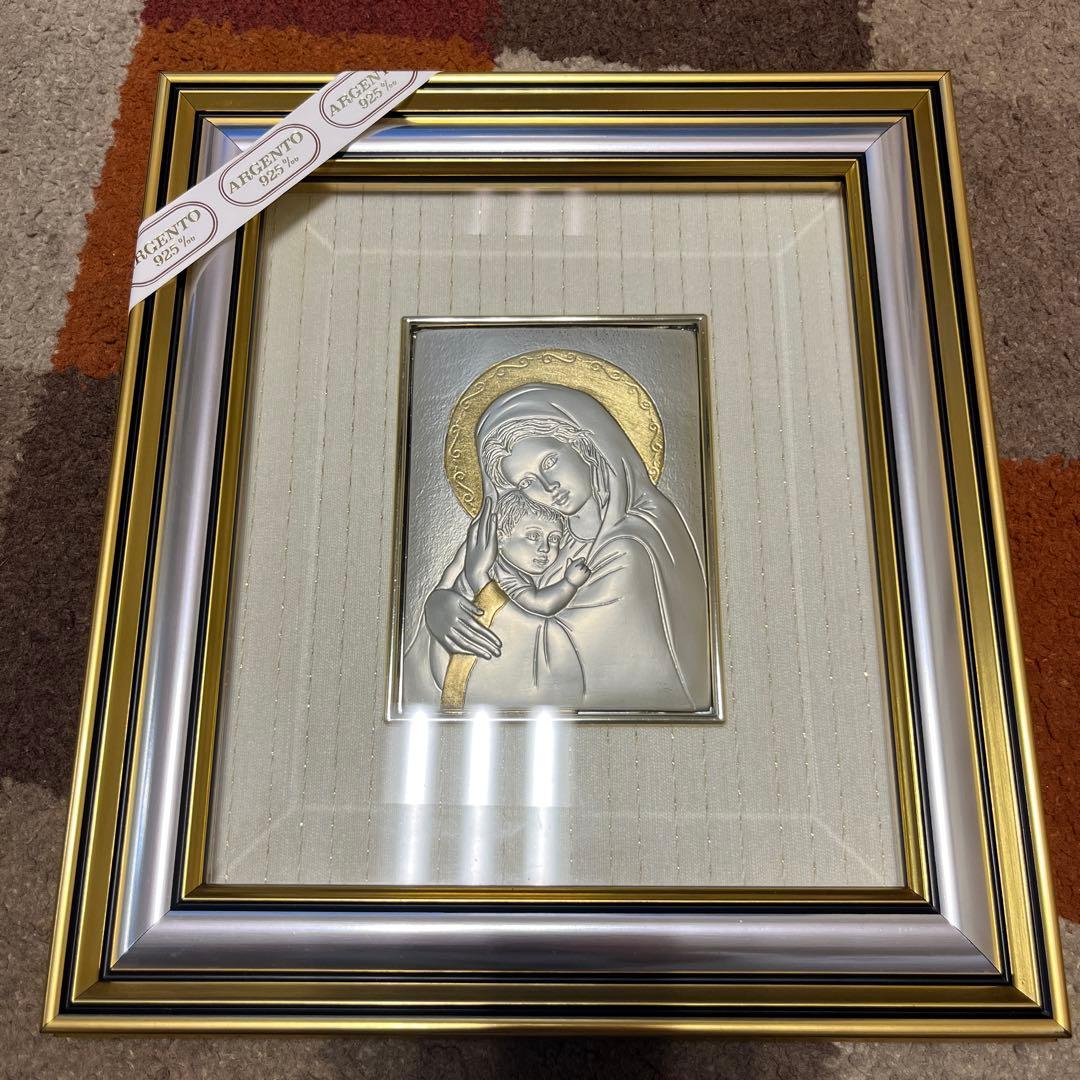 聖母マリア額絵　⭐️純銀製　クラシックアート　MADE IN ITALY