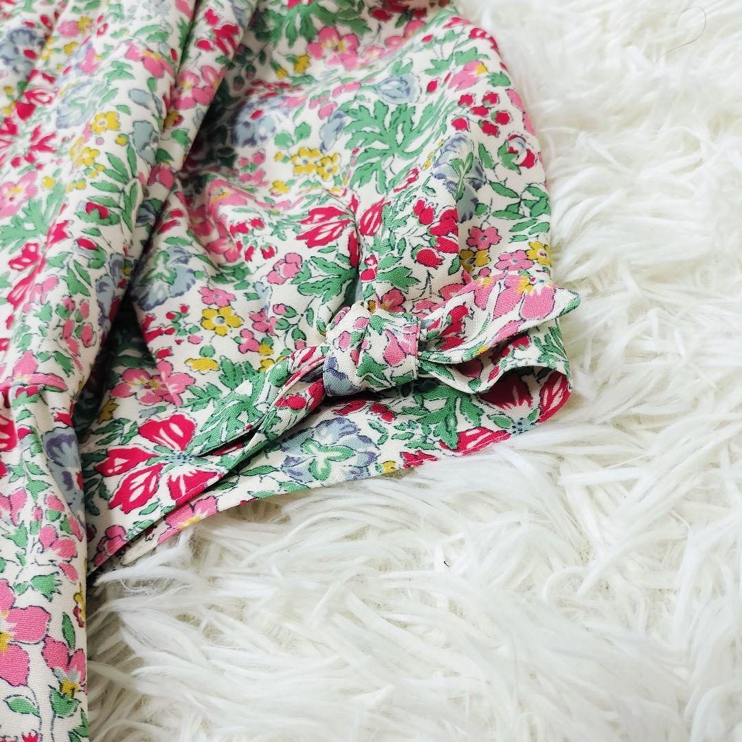 美品♡TOCCA♡リバティ♡花柄♡リボン袖♡ティアードロングワンピース