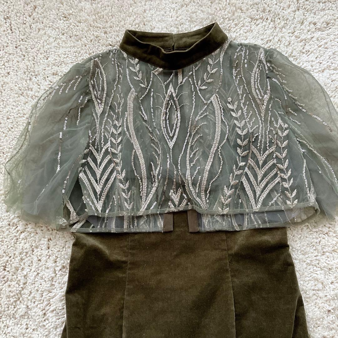 c【美品】レジャ ワンピース ドレス 結婚式 オケージョン パーティー