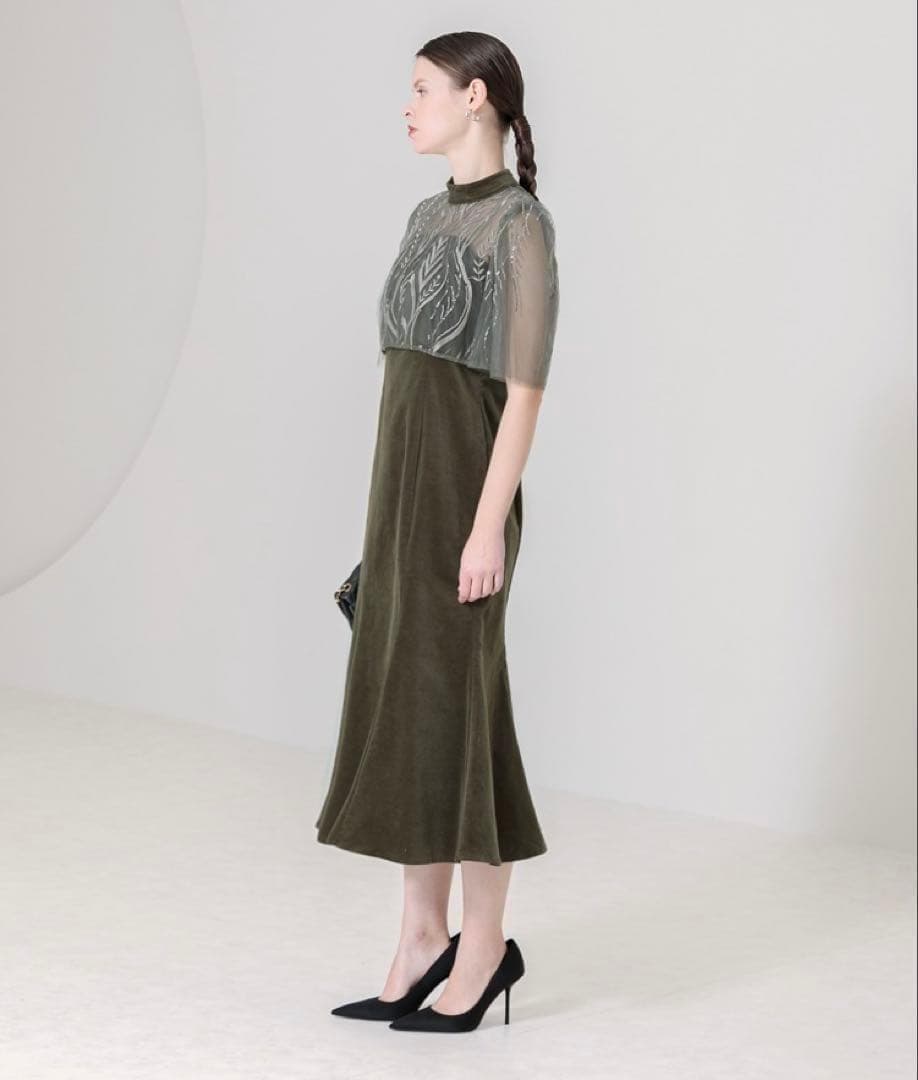 c【美品】レジャ ワンピース ドレス 結婚式 オケージョン パーティー