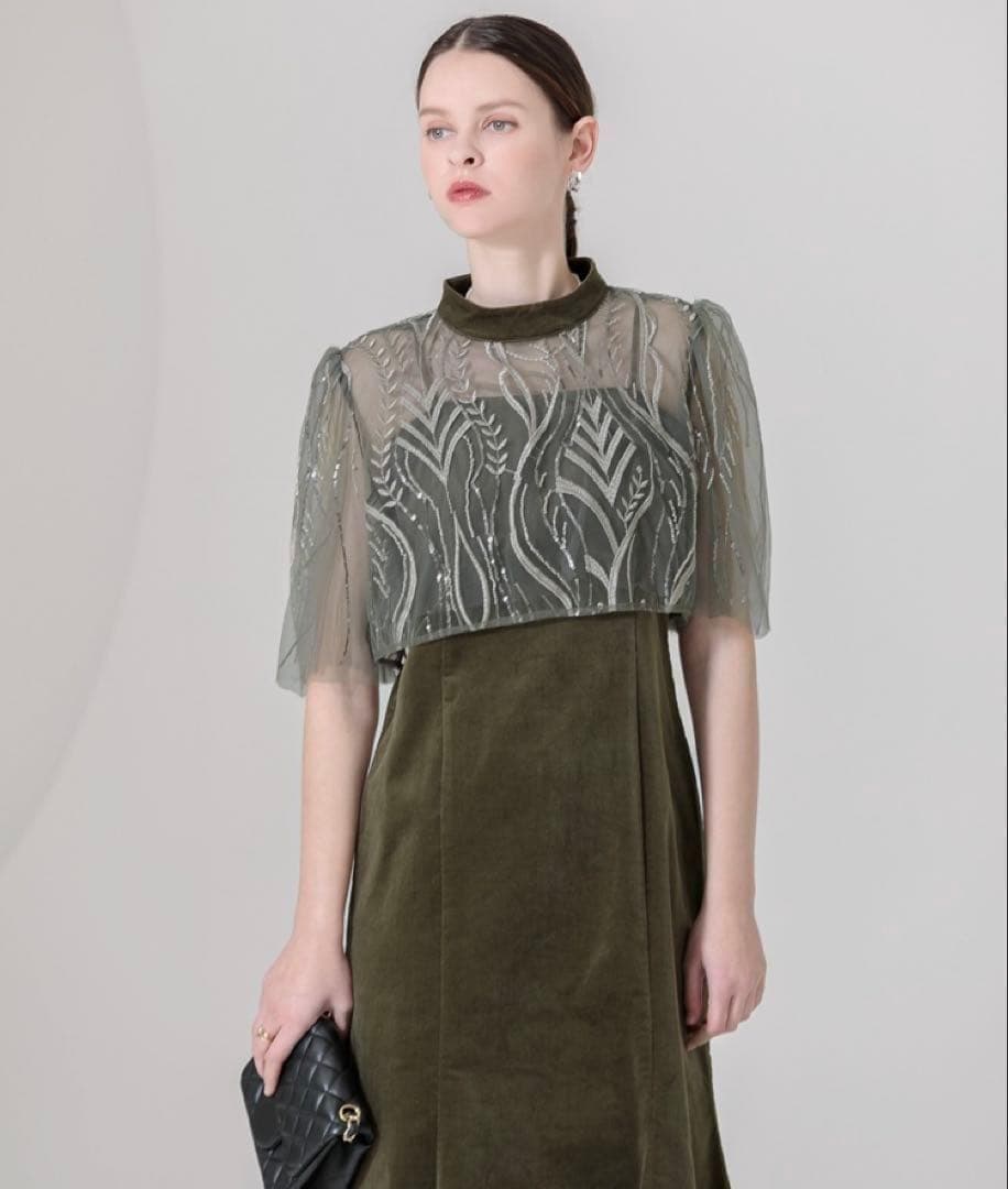 c【美品】レジャ ワンピース ドレス 結婚式 オケージョン パーティー