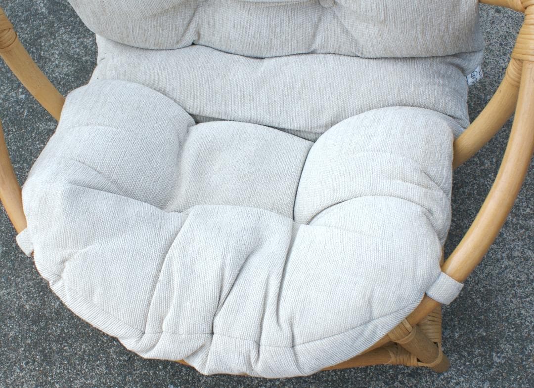 ラタンチェア　丸型 1人掛けソファ ベージュ　ニトリ