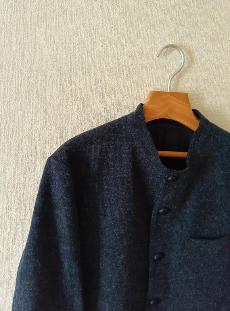 【美品】Papas ノーカラー バンドカラージャケット　Mサイズ(38)