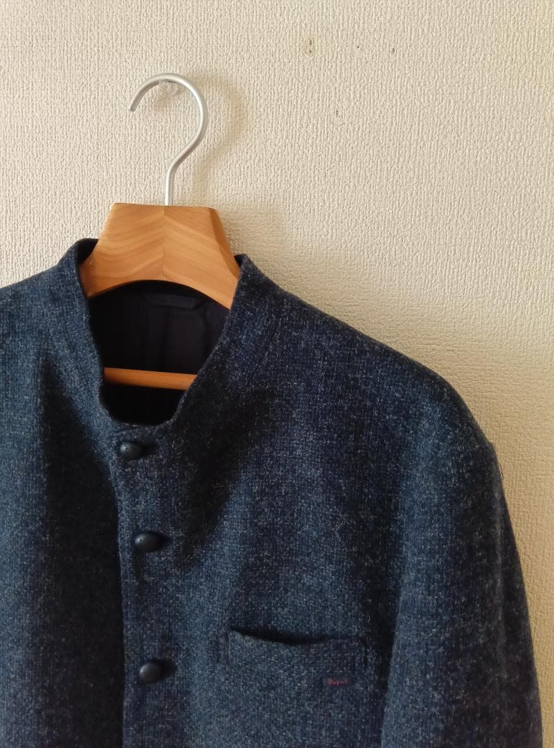 【美品】Papas ノーカラー バンドカラージャケット　Mサイズ(38)