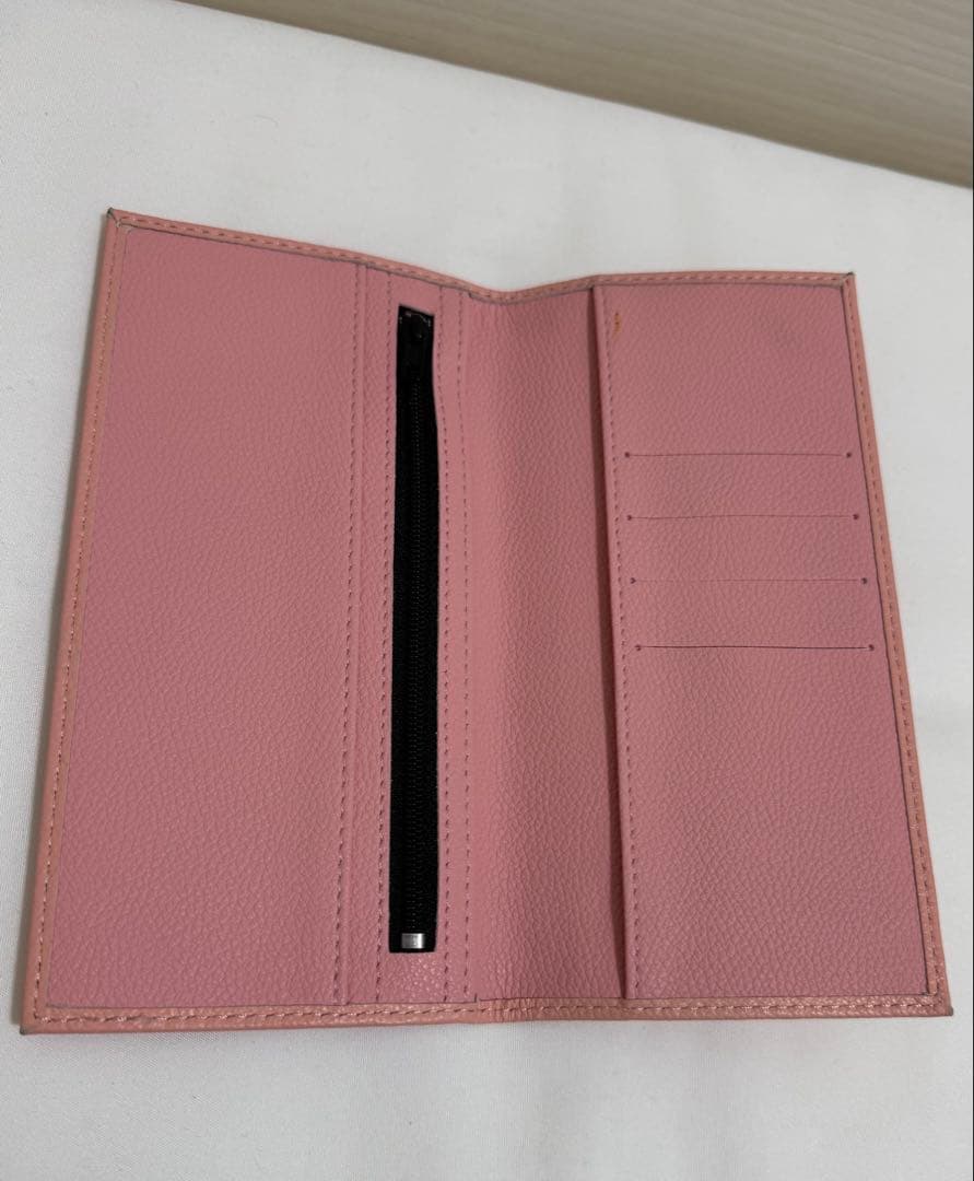 皇居財布　ピンク レザー 長財布