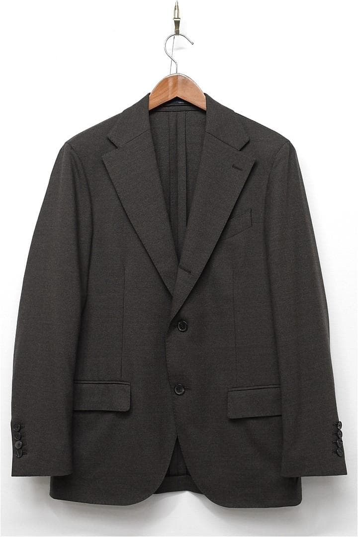 I480/LARDINI スーツ 段返り3つボタン 本切羽 ストレッチ 46 茶