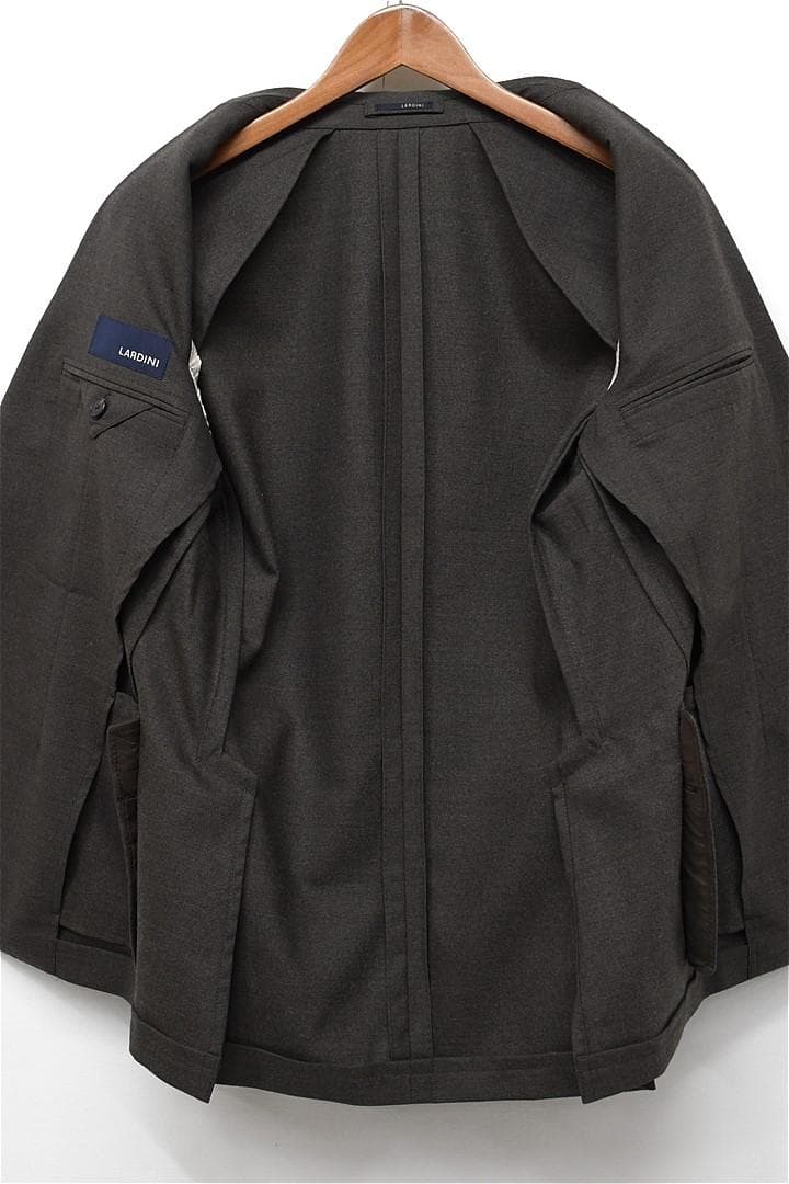 I480/LARDINI スーツ 段返り3つボタン 本切羽 ストレッチ 46 茶