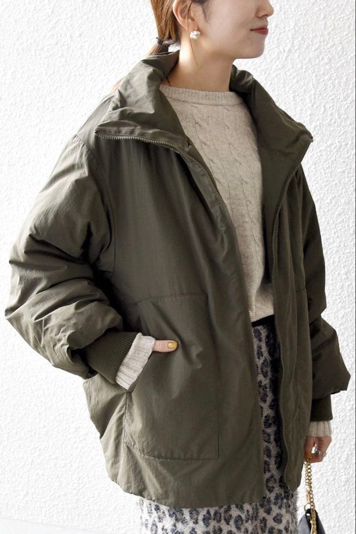 【WEB限定】SHIPS any: 中綿 ダブル ジップ スタンド ブルゾン