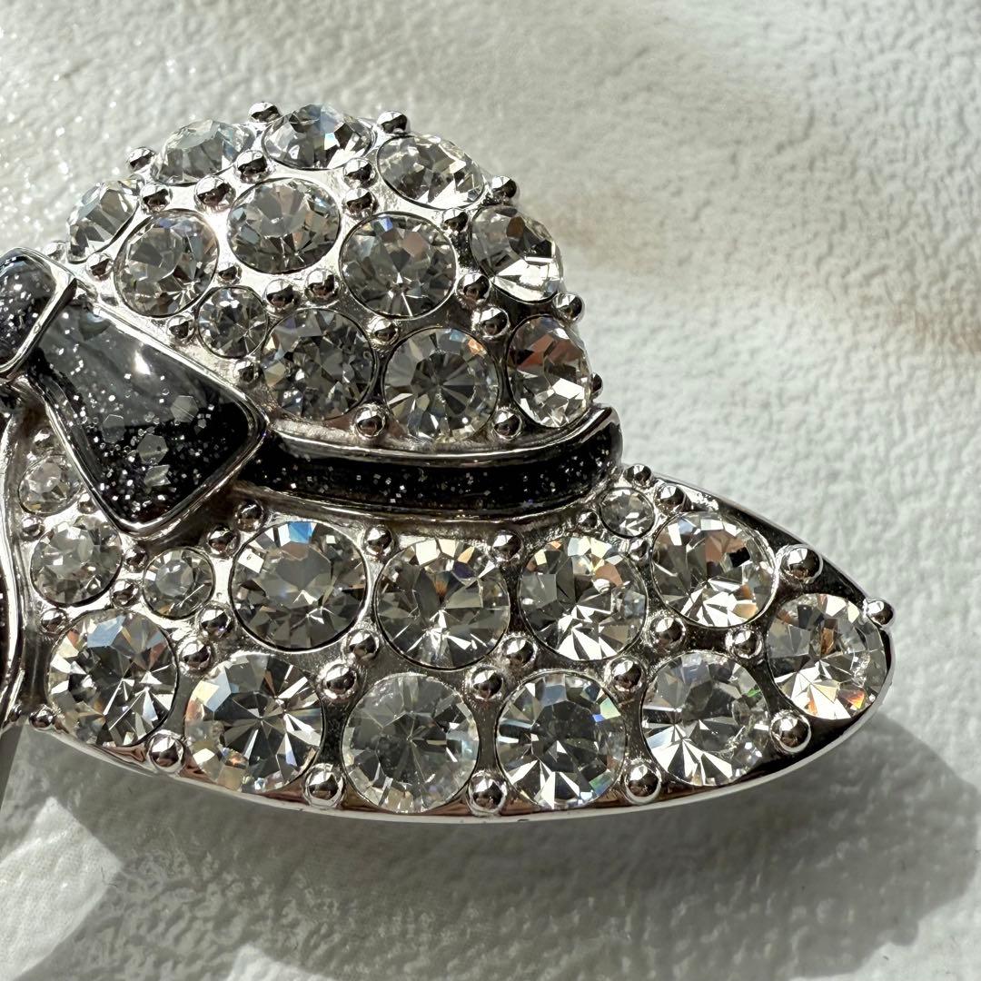 定価4万 Rene 現行品 ハットブローチ スワロフスキー キラキラ