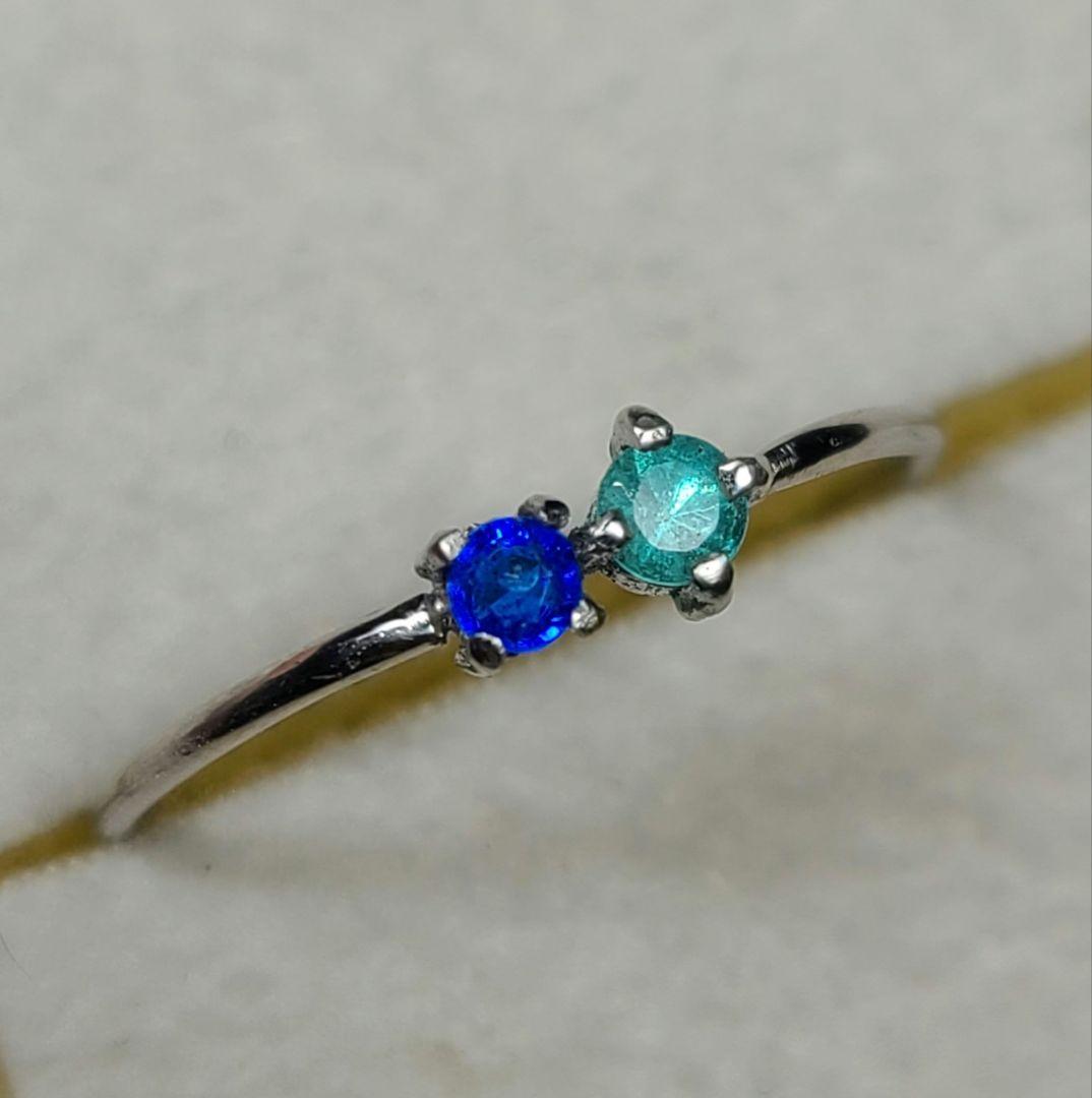 素晴らしい共演!!★バターリャパライバトルマリン&アウイナイトリングPt900★