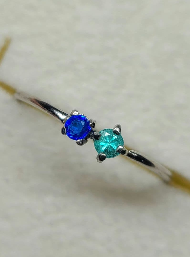 素晴らしい共演!!★バターリャパライバトルマリン&アウイナイトリングPt900★