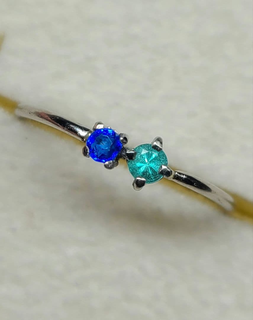 素晴らしい共演!!★バターリャパライバトルマリン&アウイナイトリングPt900★