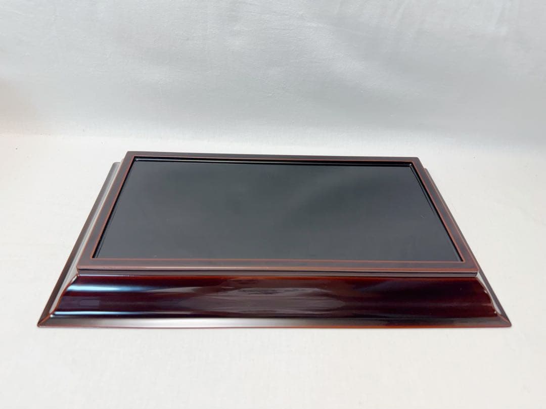 ほぼ未使用 茶道具 木製溜塗 香付花月 且坐 且座 香盆 長盆 元箱