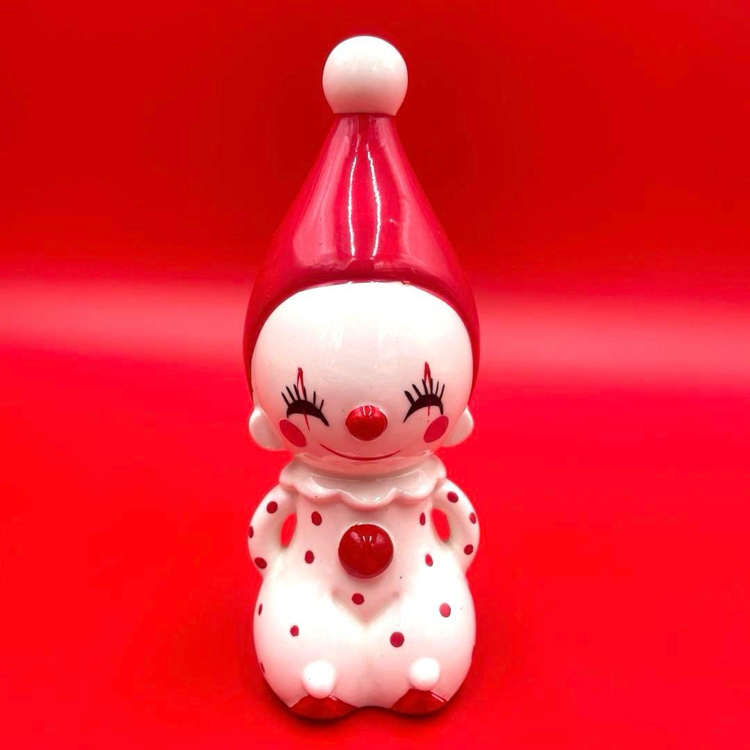 希少　箱付き　内藤ルネ　ピエロ　陶器製　置物　貯金箱　昭和　レトロ