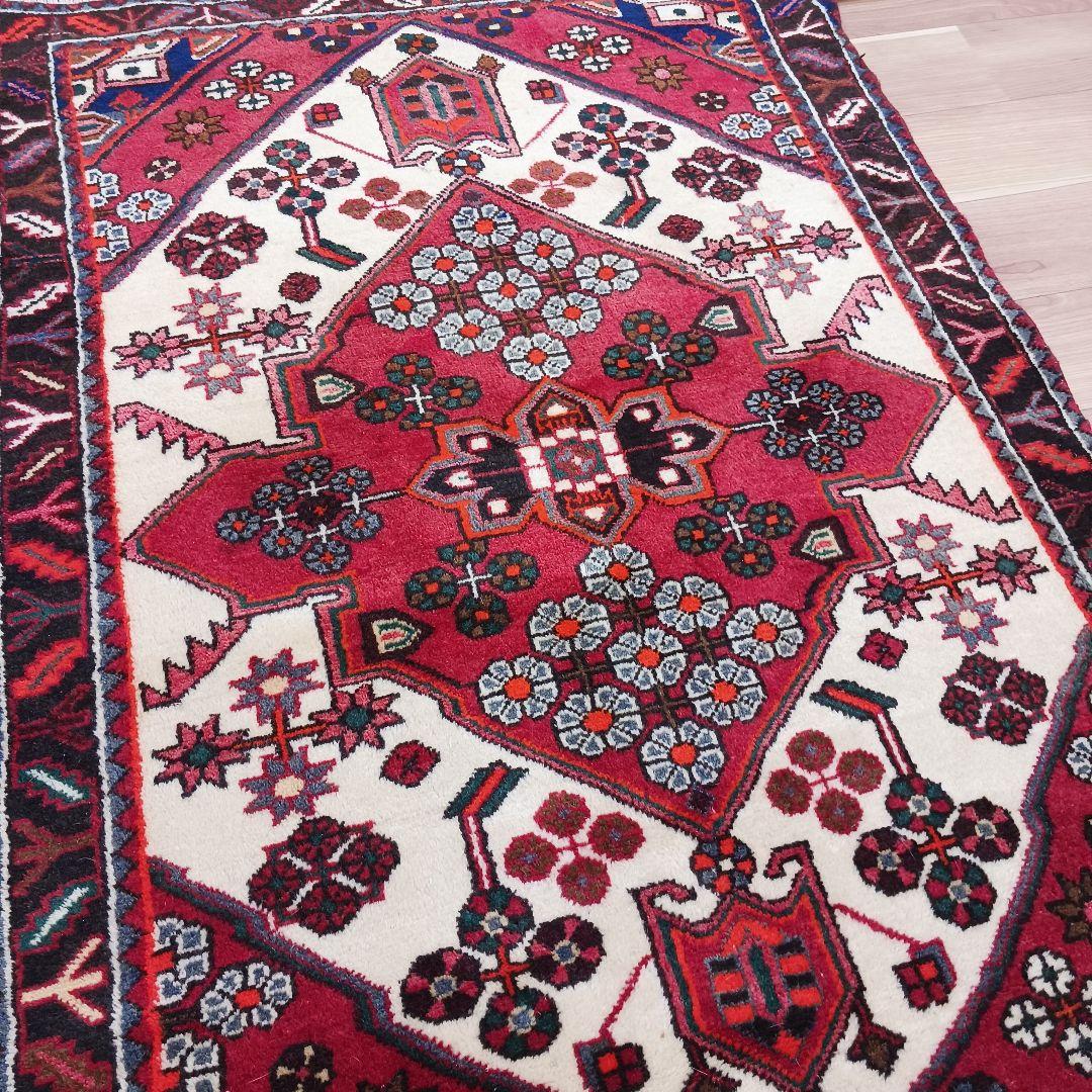 Y3201 ペルシャ絨毯 ハマダン産 ウール 手織り 150×105㎝