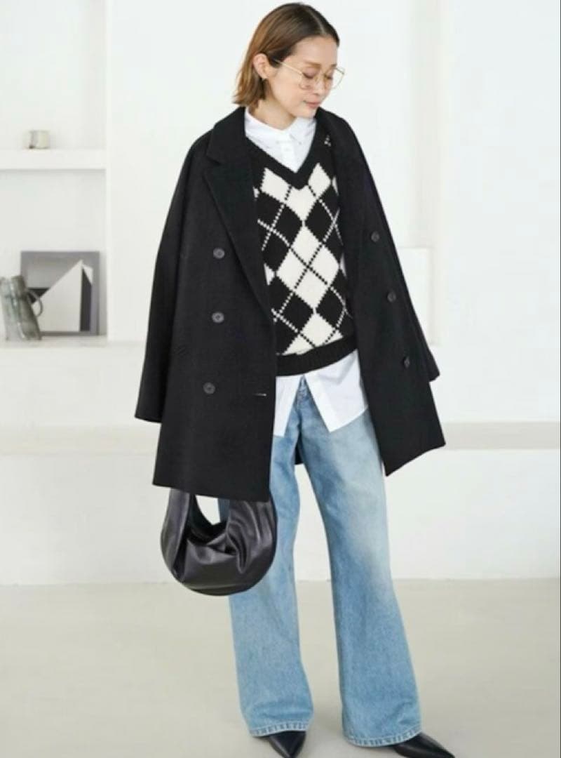 Deuxieme Classe Short Double コート　 カシミヤ混