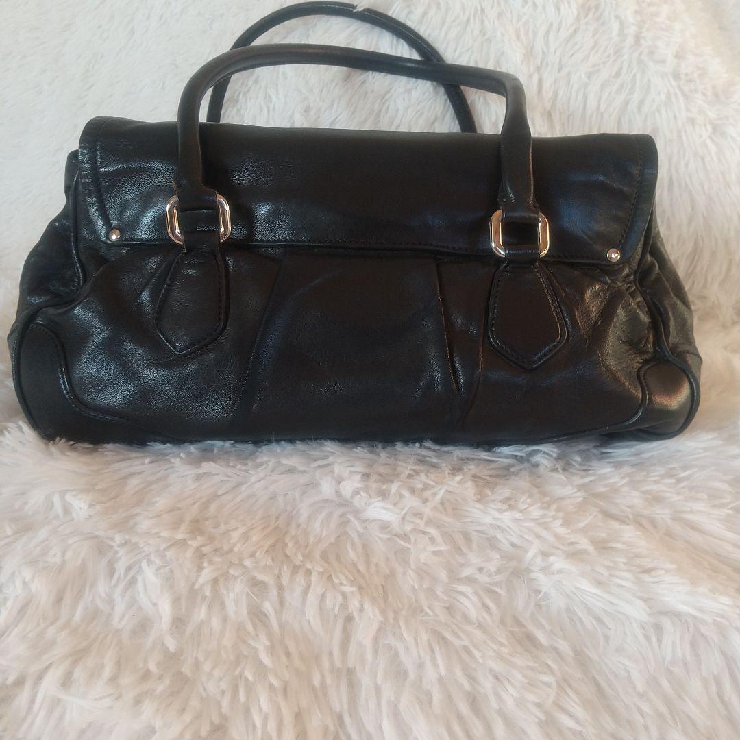 プラダ PRADA ハンドバッグ フリンジ ブラック レザー黒Y2Kヴィンテージ